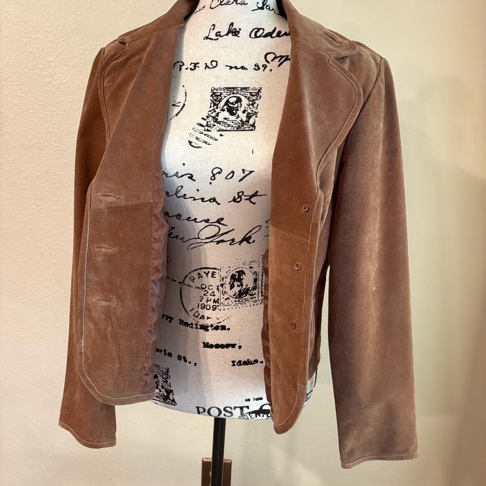 Vintage Live a Little Brown Suede Blazer - Picture 10 of 14